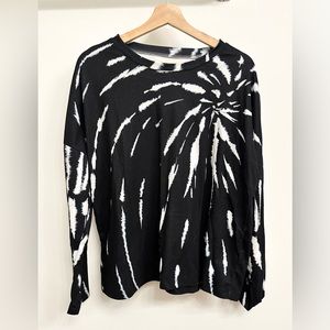 Black fleece tie dye long sleeve shirt - XL